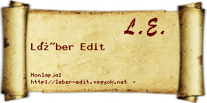 Léber Edit névjegykártya