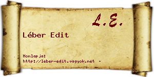 Léber Edit névjegykártya